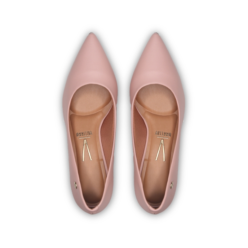 Розовые туфли на низком каблуке фото 4